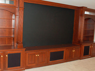 Cherry TV Cabinet Projection from the Ceiling