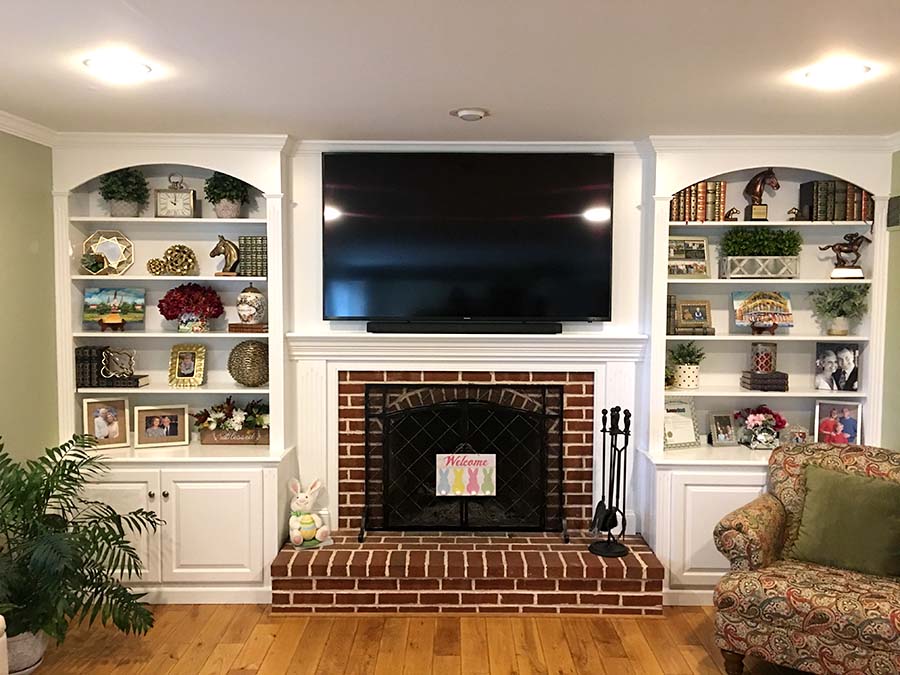 Fireplace Cabinets Built In Wall, Build Bookcase Around Fireplace