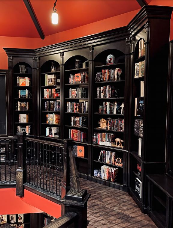 high-end library book shelves